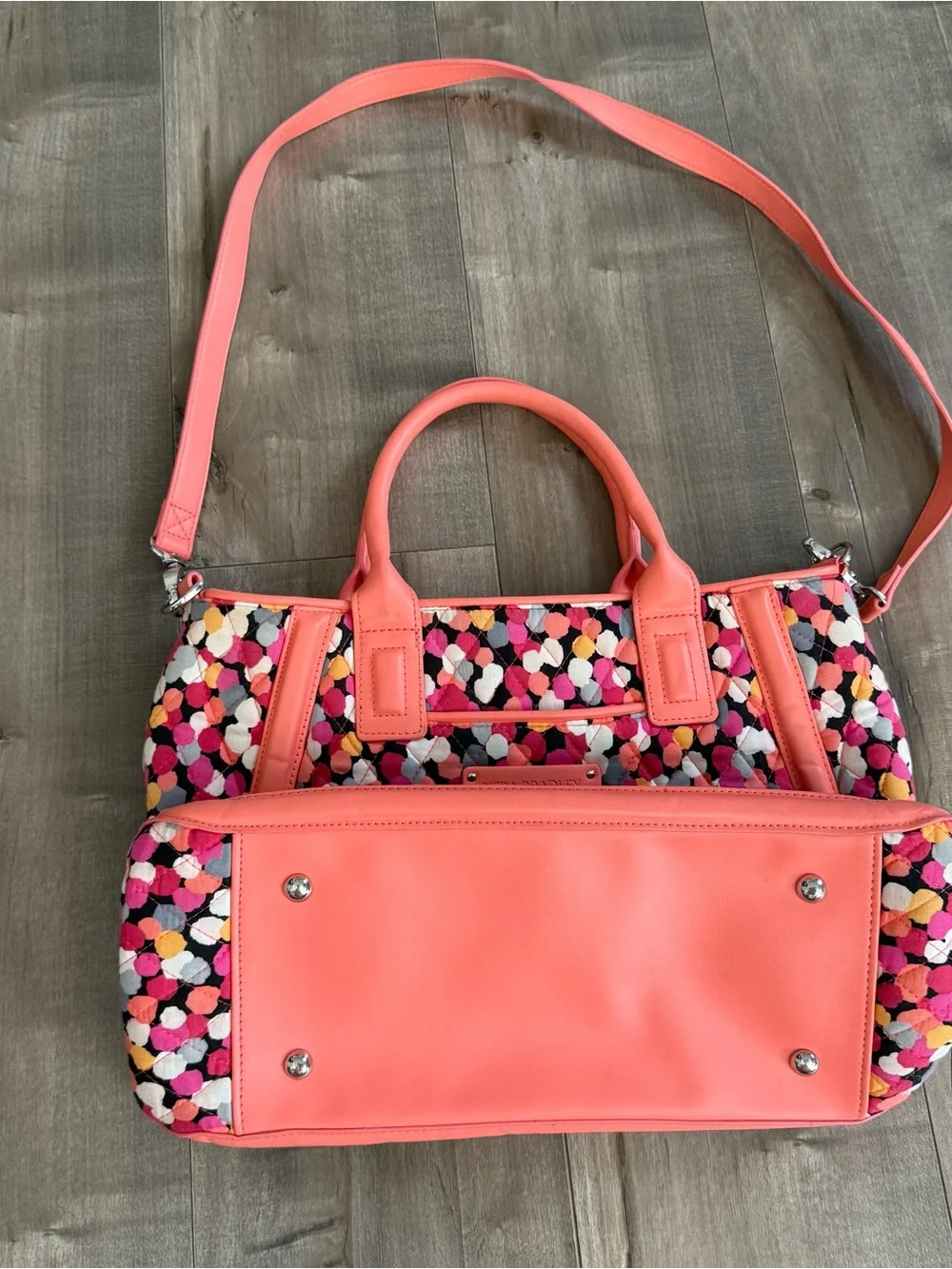 Vera Bradley Trapeze Tote Purse Pixie Confetti Color Summer Bag Crossbody Handle